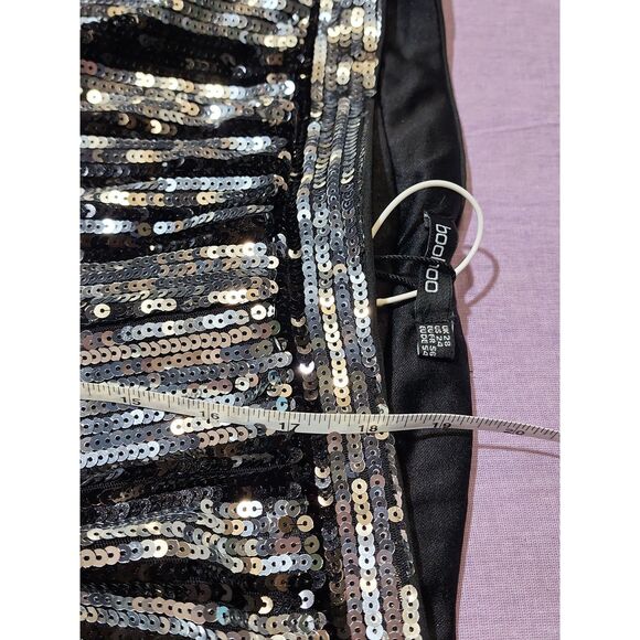 boohoo Plus Stripe Sequin Flare Trousers NWT - Picture 10 of 12